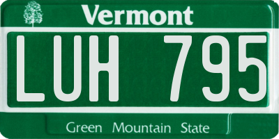 VT license plate LUH795