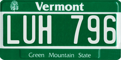 VT license plate LUH796