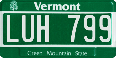 VT license plate LUH799