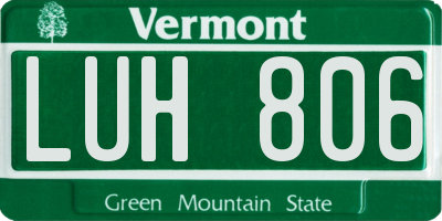 VT license plate LUH806