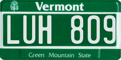 VT license plate LUH809
