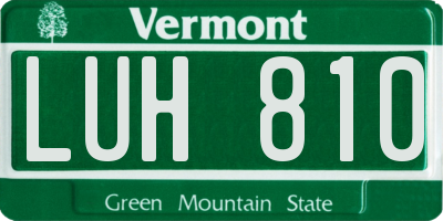VT license plate LUH810