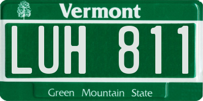 VT license plate LUH811