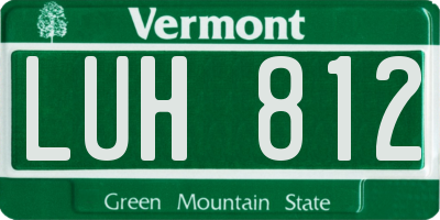 VT license plate LUH812