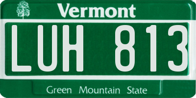 VT license plate LUH813
