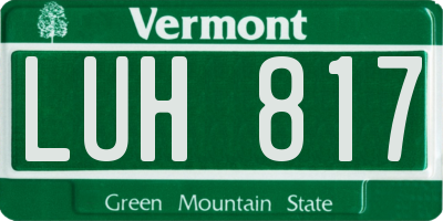 VT license plate LUH817