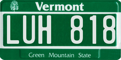 VT license plate LUH818