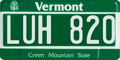 VT license plate LUH820