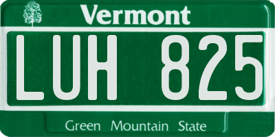 VT license plate LUH825