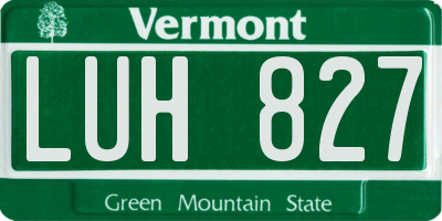 VT license plate LUH827