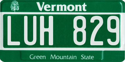 VT license plate LUH829