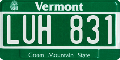 VT license plate LUH831