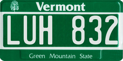 VT license plate LUH832