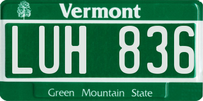 VT license plate LUH836