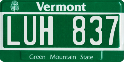 VT license plate LUH837