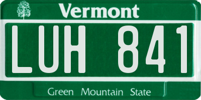 VT license plate LUH841