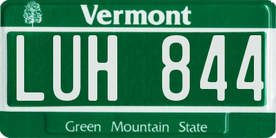 VT license plate LUH844