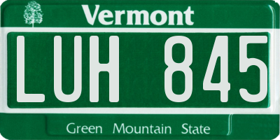 VT license plate LUH845