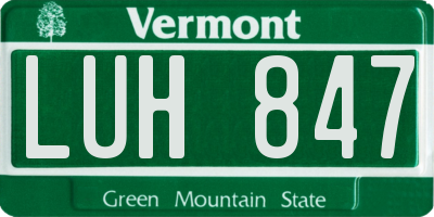 VT license plate LUH847