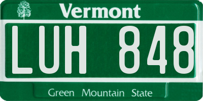 VT license plate LUH848