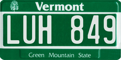 VT license plate LUH849