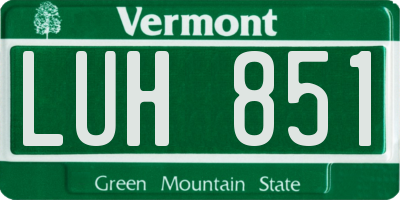 VT license plate LUH851