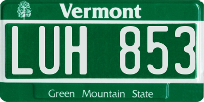 VT license plate LUH853