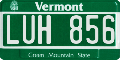 VT license plate LUH856