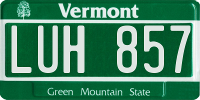 VT license plate LUH857