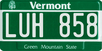 VT license plate LUH858
