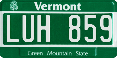 VT license plate LUH859