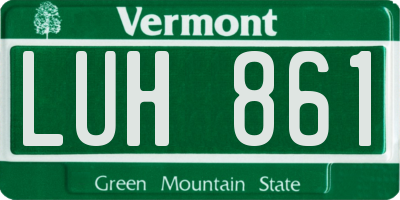 VT license plate LUH861