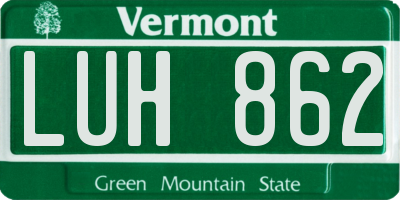 VT license plate LUH862