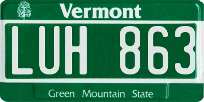 VT license plate LUH863