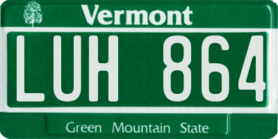 VT license plate LUH864