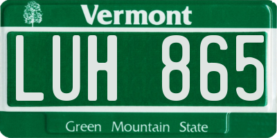 VT license plate LUH865
