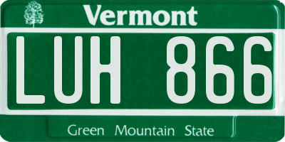 VT license plate LUH866