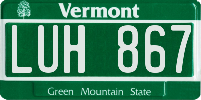 VT license plate LUH867