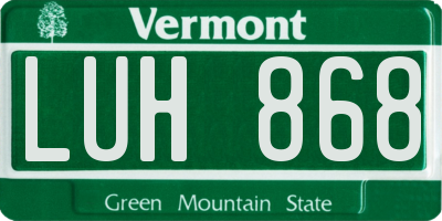 VT license plate LUH868