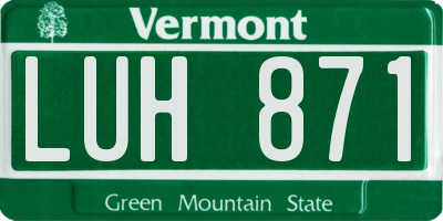 VT license plate LUH871