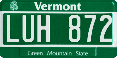 VT license plate LUH872