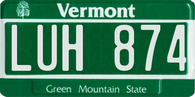 VT license plate LUH874