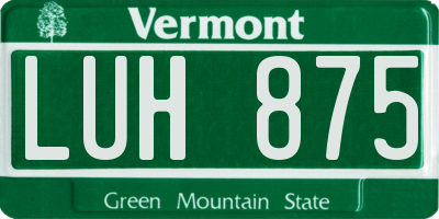 VT license plate LUH875