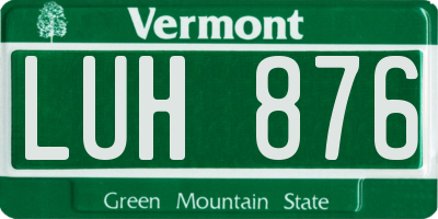 VT license plate LUH876