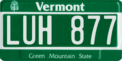 VT license plate LUH877