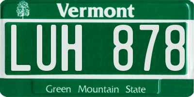 VT license plate LUH878
