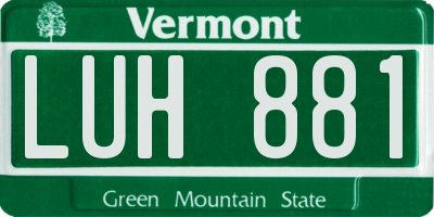 VT license plate LUH881