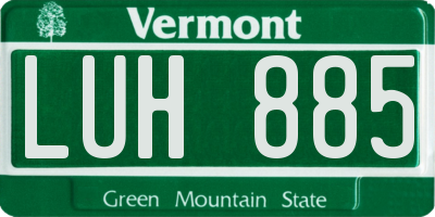 VT license plate LUH885