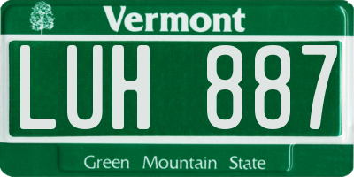 VT license plate LUH887