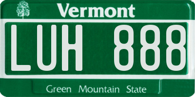 VT license plate LUH888